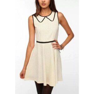 Anthropologie Coincidence & Chance Polka Dot Dress 6 Small White Cream